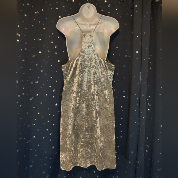 Silver Crushed Velvet Racerback Dress - Picture 2 of 4